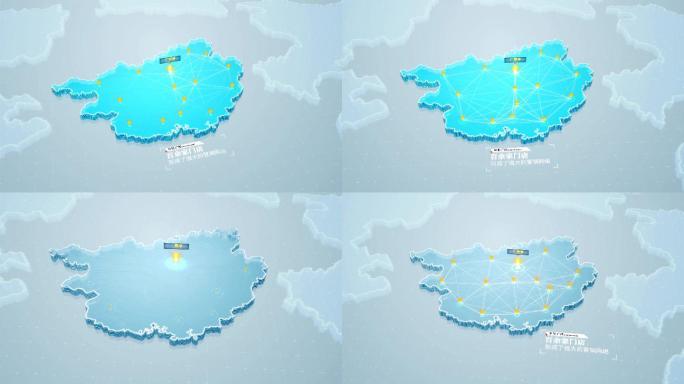 广西地图简约地图水晶地图