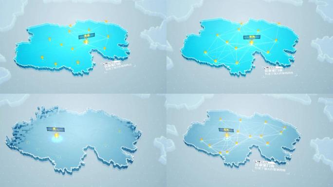 青海地图简约地图水晶地图