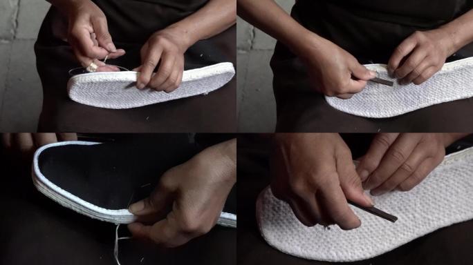 中国传统千层底布鞋制作过程