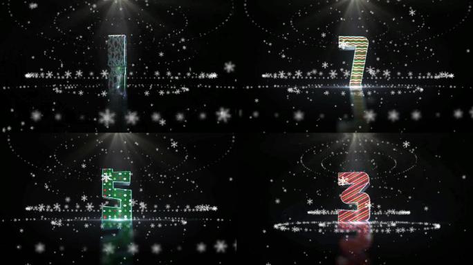 【透明】圣诞节雪花粒子倒计时通道视频素材