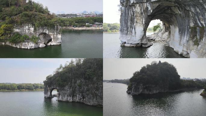 桂林象鼻山漓江4K航拍