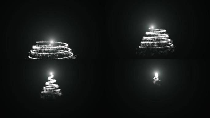 雪花粒子圣诞树光线透明视频素材