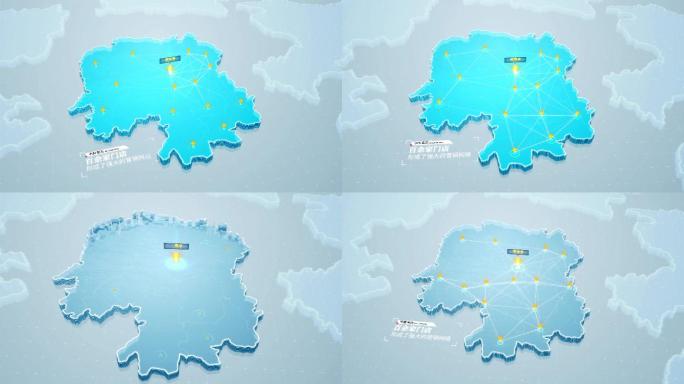 湖南地图简约地图水晶地图