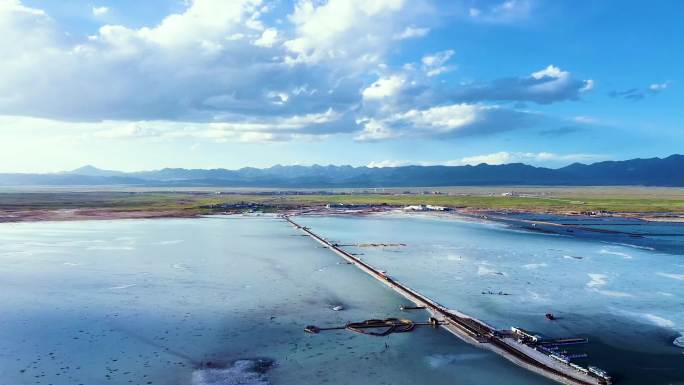 茶卡盐湖航拍视频素材2.7K