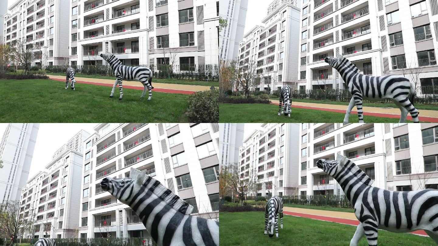 玻璃钢动物雕塑斑马（2K50帧）