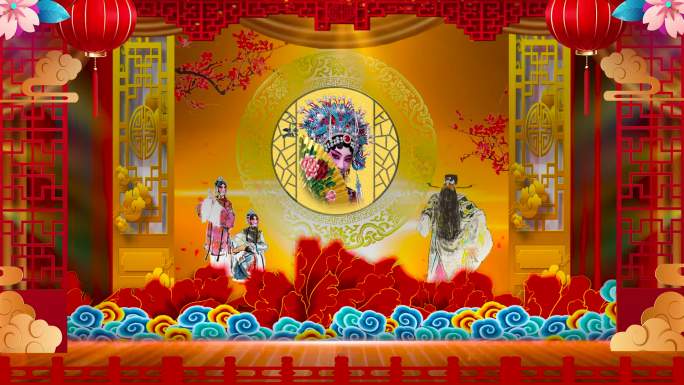京剧戏曲舞台背景视频素材