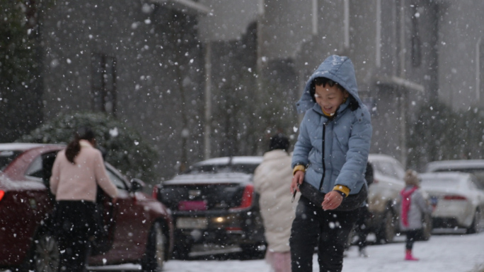 冬天小区下雪