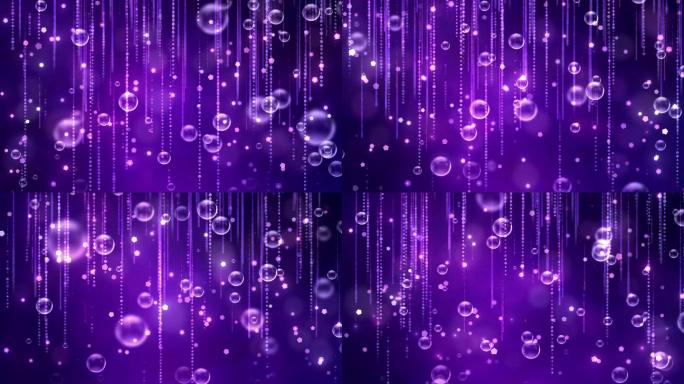 4K紫色浪漫泡泡粒子循环