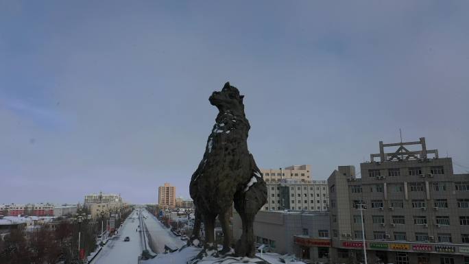 阿拉善雪景骆驼