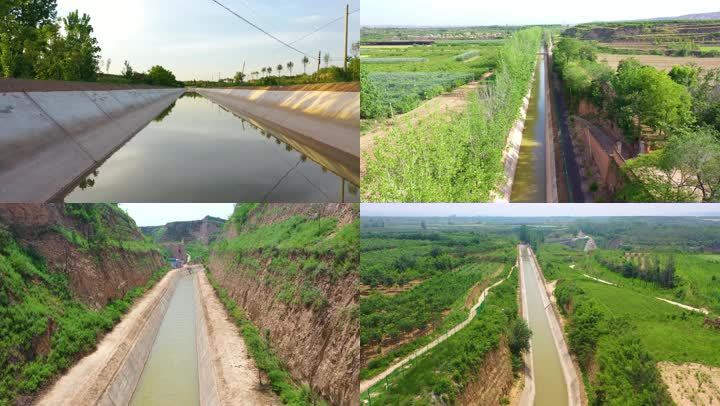 农业水利灌溉渠道航拍4k高码流