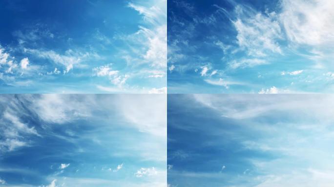 【HD天空】晴空万里薄云聚散云层缓动唯美