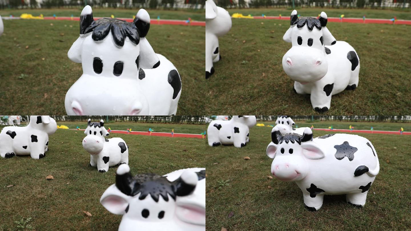 玻璃钢动物雕塑奶牛（2K50帧）