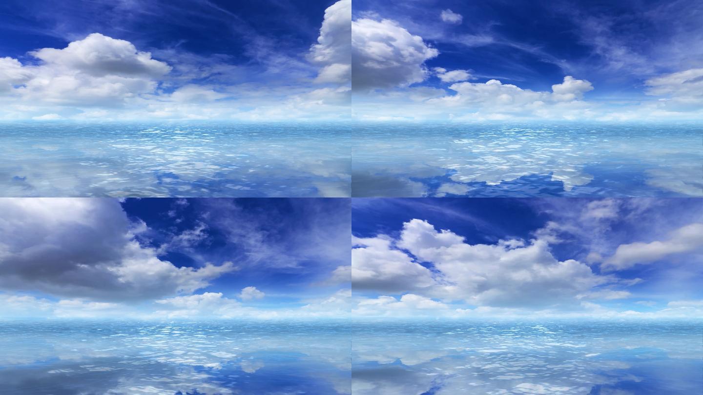 天空之镜海天一色背景视频4K