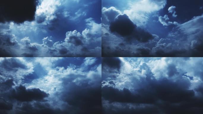 【HD天空】海蓝深空梦幻多云迷雾蓝色云影