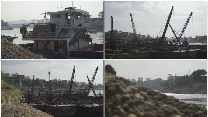 老码头停泊的沙船货船支HLG