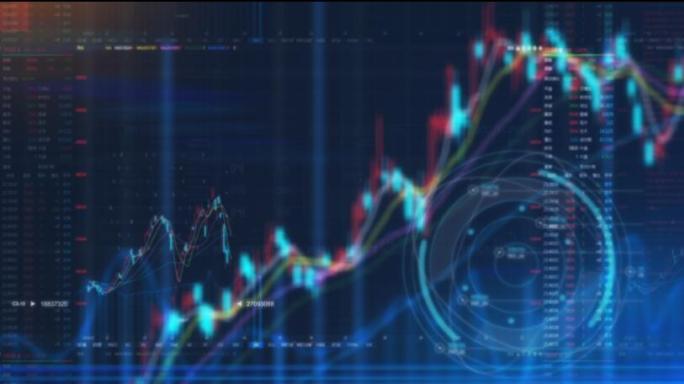 【原创】股市k线图上涨金融视频素材