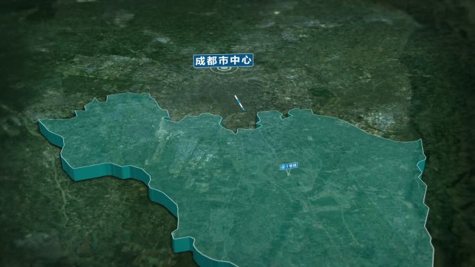 三维双流地理位置交通运输人口面积信息展示