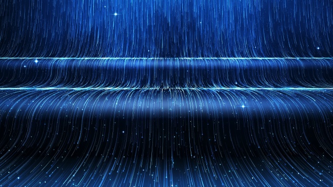 5K超宽屏巨幕蓝色粒子光线流动