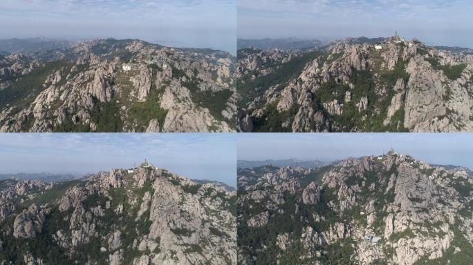 4K崂山巨峰景区航拍原素材