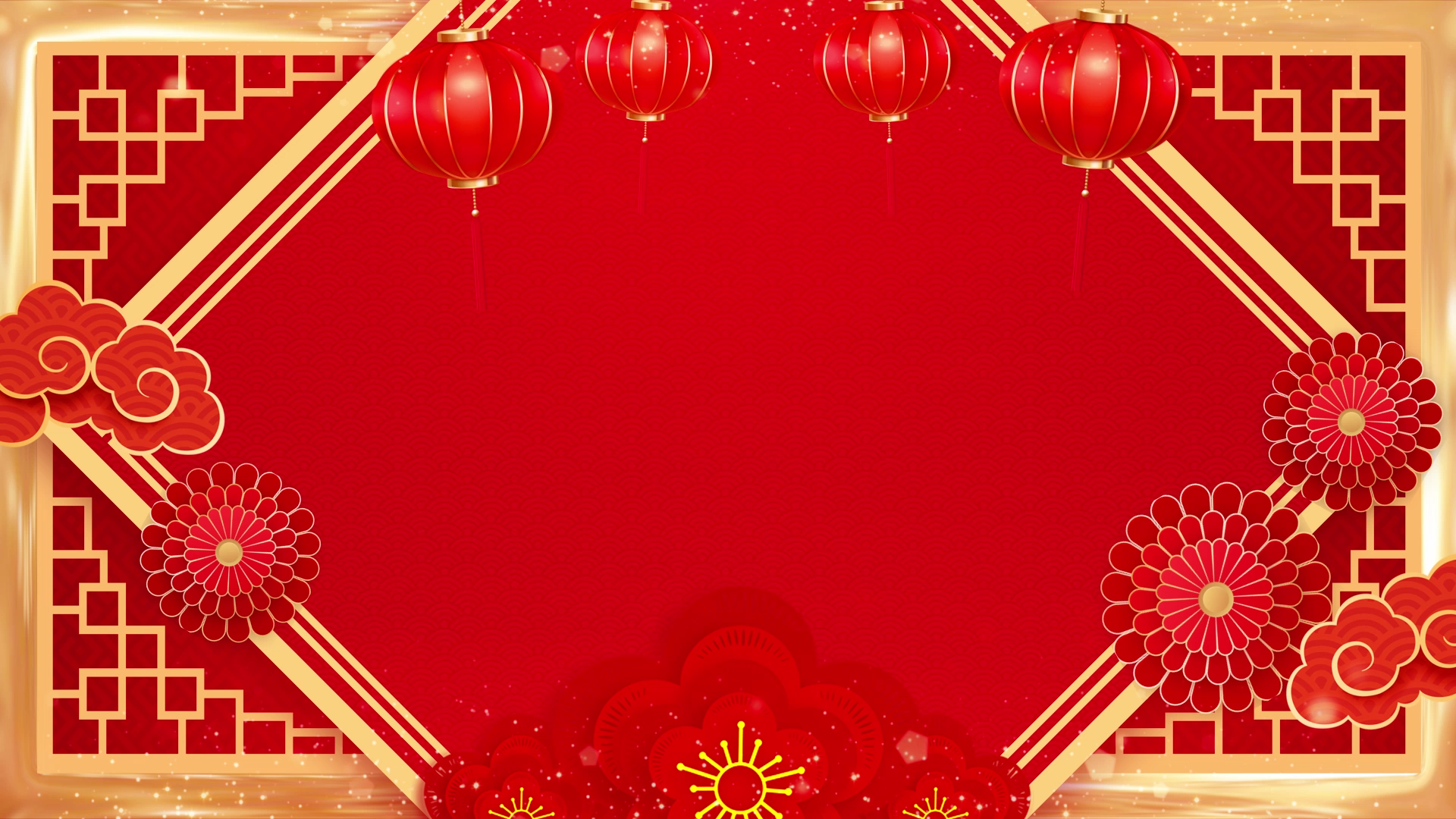 中国风红色喜庆灯笼祥云相声戏曲背景