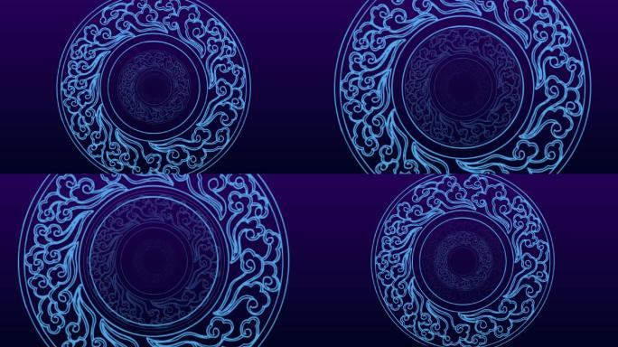 青花花纹舞台背景