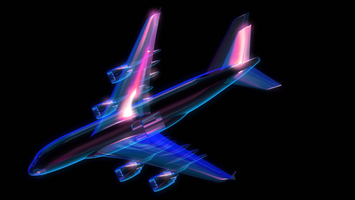 4k高清水晶光影A380客机-1