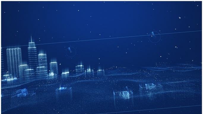 科技城市建筑生长动画0124