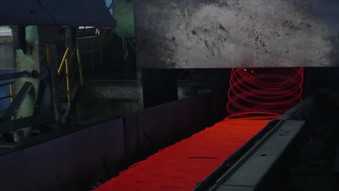 钢铁厂轧机吐丝机生产线画面