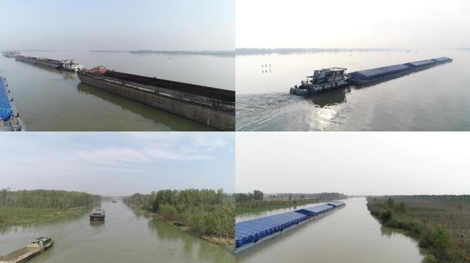 4K航拍新船队开航，京杭大运河运煤船队