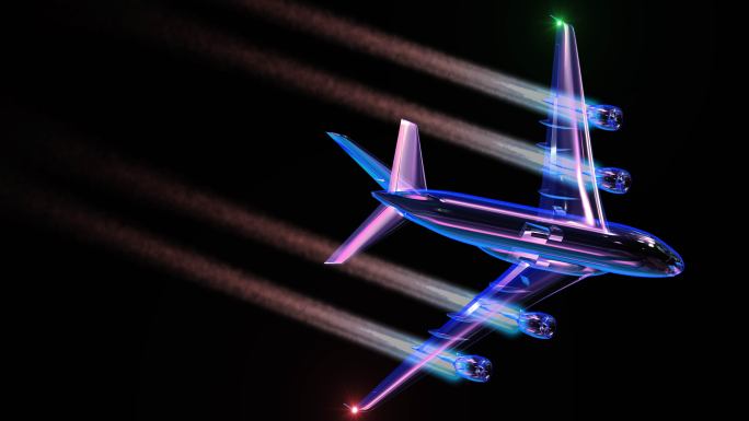 4k高清水晶光影A380客机-2
