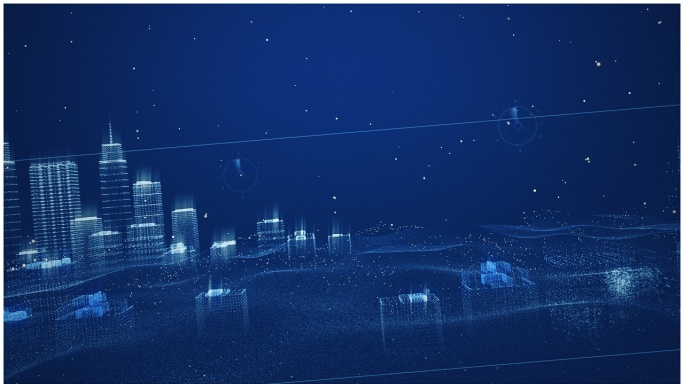 科技粒子建筑生长ae模板0124