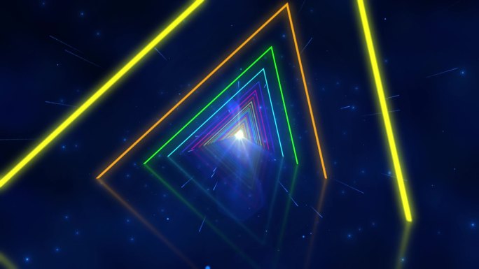 三角形霓虹隧道空间无缝循环