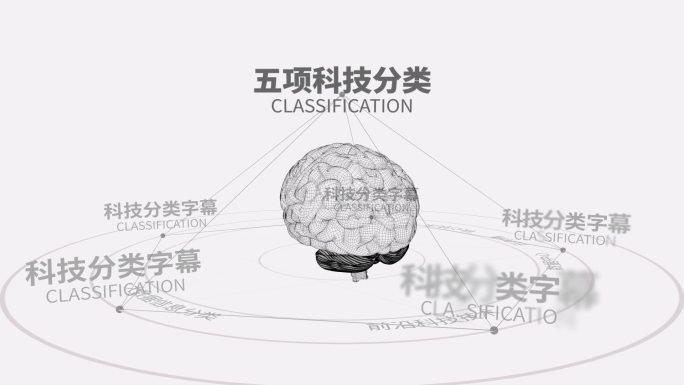 简洁大脑线框科技分类字幕AE模板