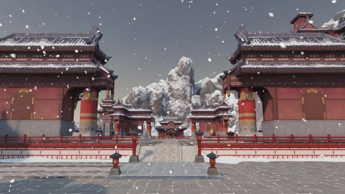 古代雪景