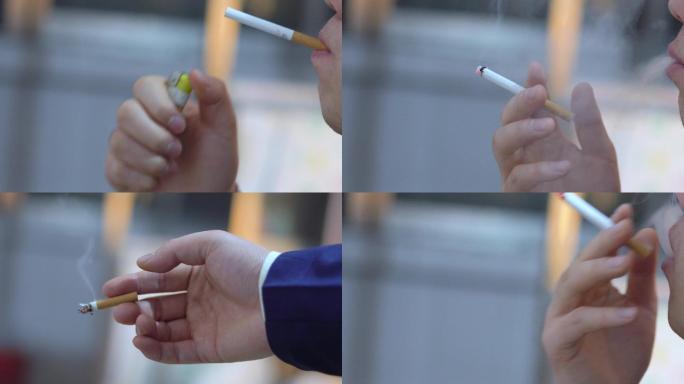 【原创】抽烟思考烦闷人物背影情景视频素材