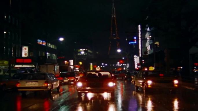 80年代夜晚雨景