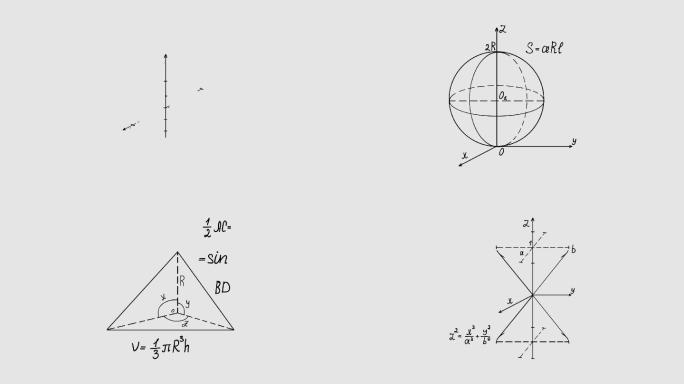 手绘数学几何、公式10个