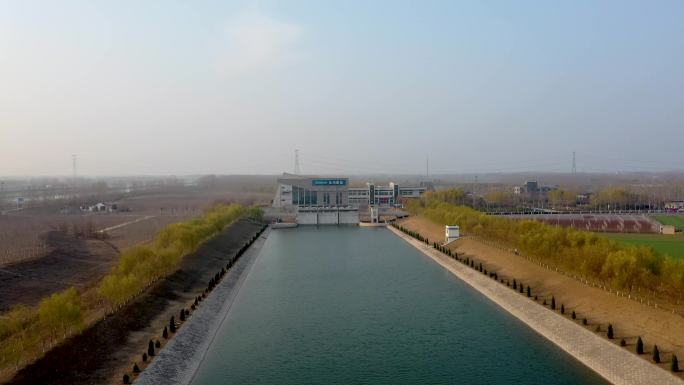4K航拍京杭大运河南水北调梁济运河长沟泵