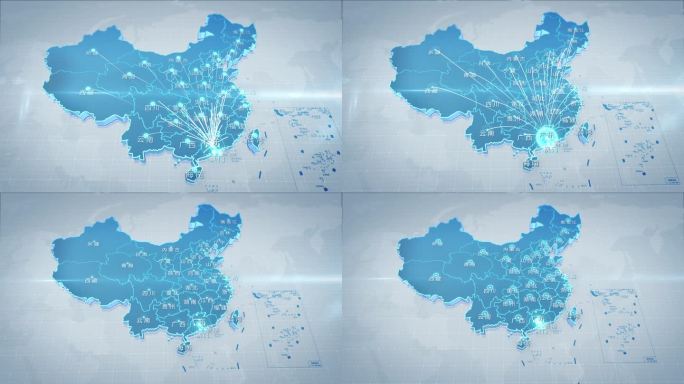 简洁干净E3D中国地图AE模05