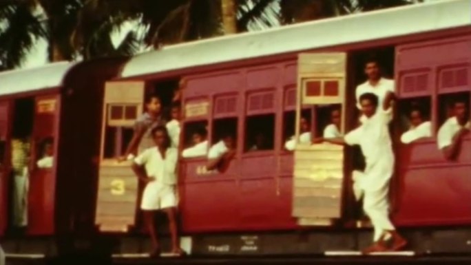 上世纪50年代印度火车铁道铁轨