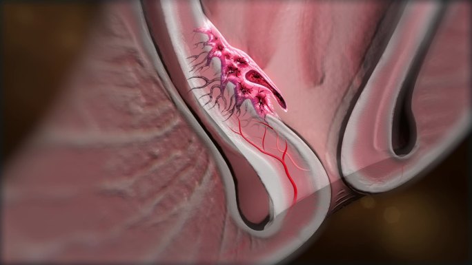 内痔的三维解剖形态和位置