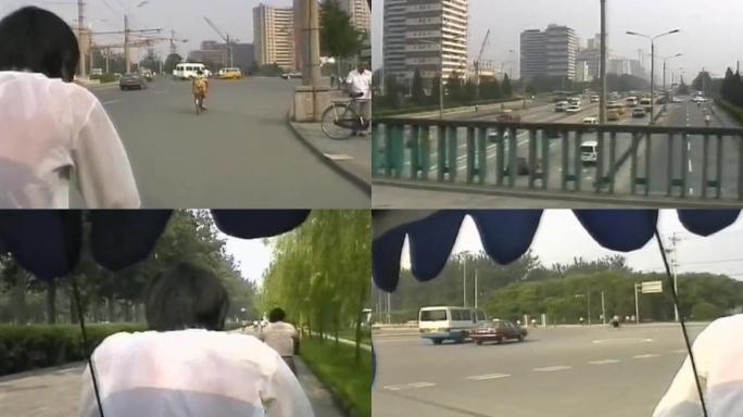 80年代三轮车行拍北京城市街道
