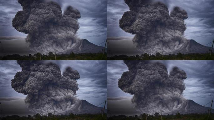 火山喷发火山灰污染