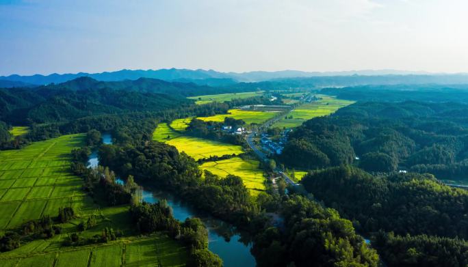 4k大气航拍壮观田野风景