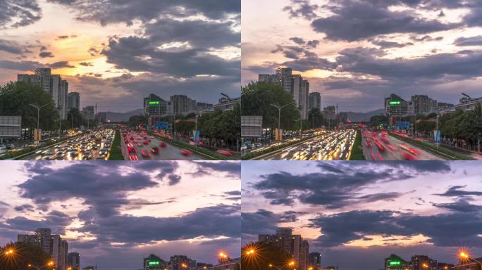 北京北四环日落前的风云变化