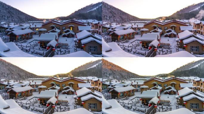 中国雪乡美丽的日出