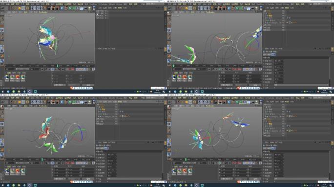 C4D+3dsmax+fbx--四色鸟