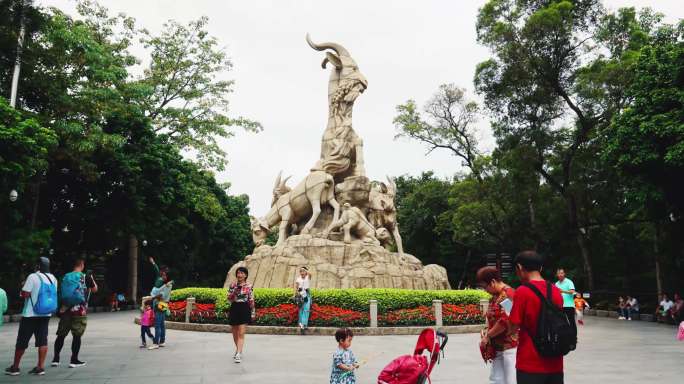 4K广州五羊雕塑延时拍摄