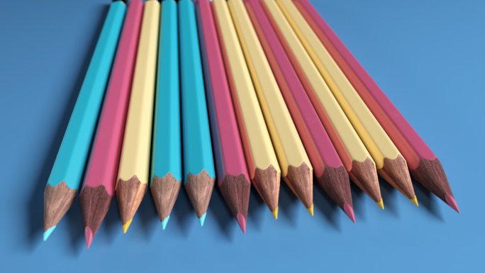 彩色铅笔背景视频素材