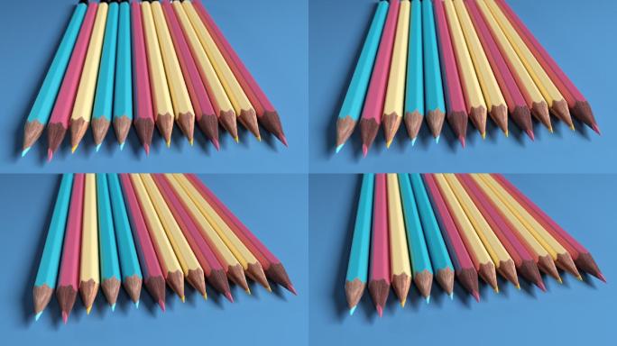 彩色铅笔背景视频素材